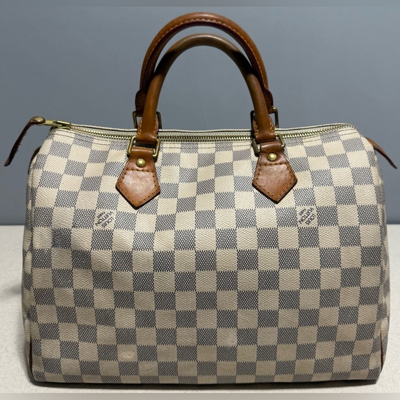 Louis Vuitton Speedy 30 Damier Azur Canvas Leather - Picture 2 of 16